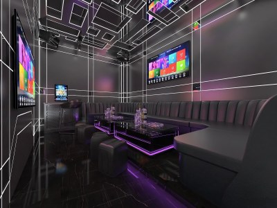 现代KTV包间3D模型下载